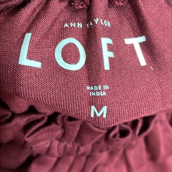 NWOT LOFT Gathered Halter Neck Tank Top Wine Burgundy M - Picture 13 of 15